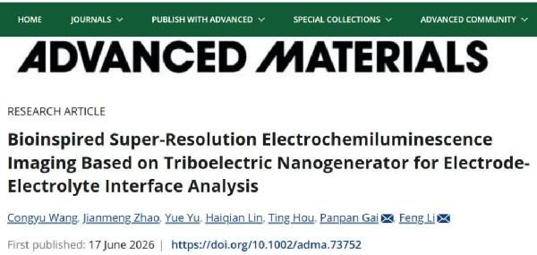 泰山学者李峰教授团队在Advanced Materials发表重要研究成果